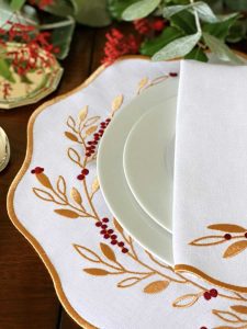 Individual Gold and Bordeaux Christmas Foliage