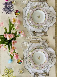 Conjunto Khaki Bow (6 guardanapos + 6 Individuais)