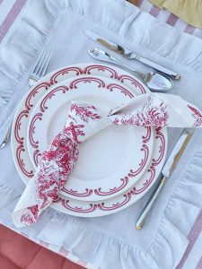 Individual Brisa Azul Claro com Franzido