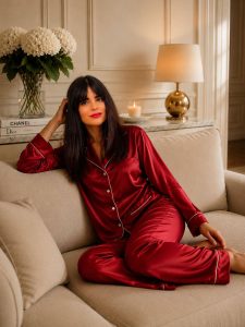 Pijama de Cetim Vermelho